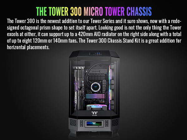 Thermaltake Tower 300 Black Micro-ATX Case; 2x140mm CT Fan